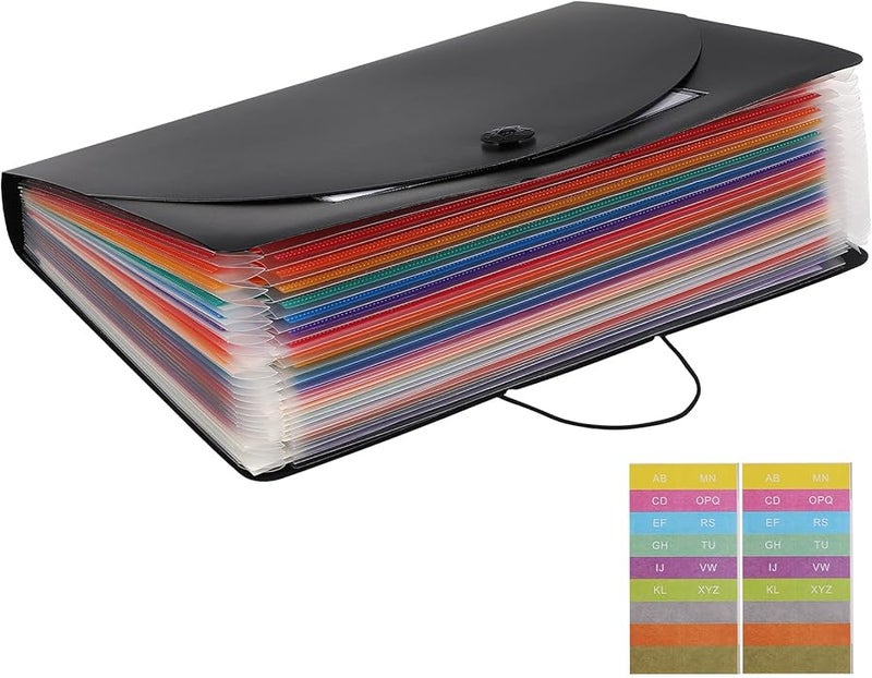 Plastic Accordion File Folder Organizer with Dividers Expanding Document Manager for Office Desk Storage - Image 1
